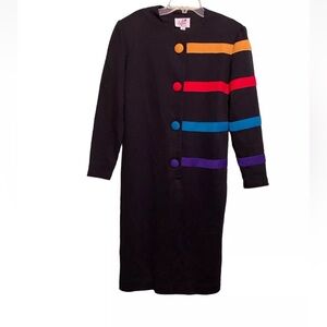 Vintage Caron Chicago Women's size M 80’s Colorblock DRESS